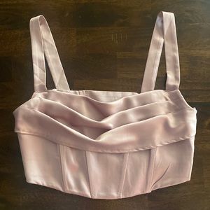 Dynamite pink satin corset top